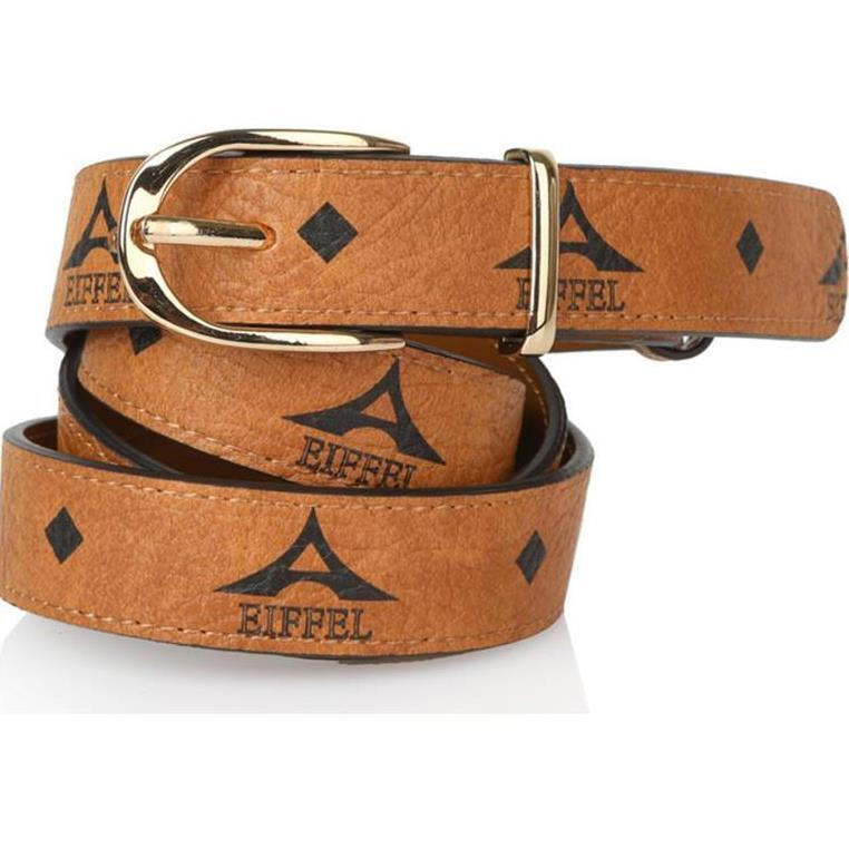 La tour Eiffel Δερμάτινη Γυναικεία Ζώνη Ταμπά 36-Β-230-110 - Καφέ