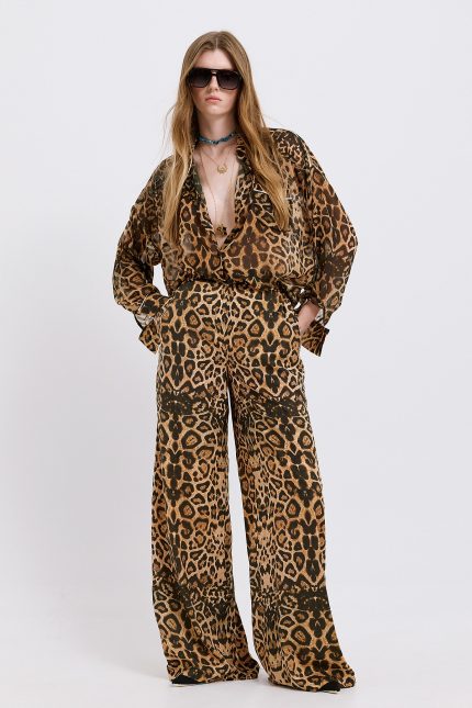 Josie Leopard Print Trousers