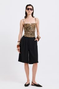 Opera Leopard Satin Bustier