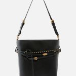 Pinko Δερμάτινη Τσάντα Ώμου Bucket Belt Bag - Μαύρο
