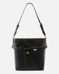 Pinko Δερμάτινη Τσάντα Ώμου Bucket Belt Bag - Μαύρο