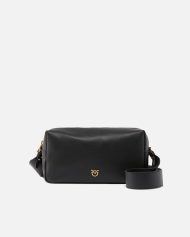 Pinko Δερμάτινη Τσάντα Ώμου Horizontal Bag - Μαύρο
