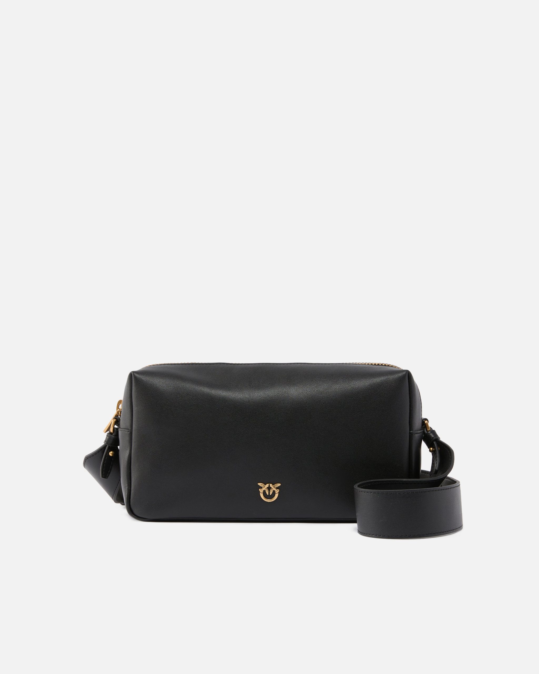 pinko-dermatini-tsanta-wmoy-horizontal-bag-mayro-1 Pinko Δερμάτινη Τσάντα Ώμου Horizontal Bag - Μαύρο
