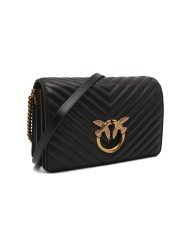 Pinko Δερμάτινη Τσάντα Ώμου Love Click Classic - Μαύρο