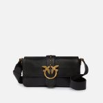 Pinko Μεσαία Τσάντα Ώμου Love Bag από Δέρμα - Μαύρο