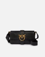 Pinko Μεσαία Τσάντα Ώμου Love Bag από Δέρμα - Μαύρο