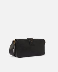 Pinko Μεσαία Τσάντα Ώμου Love Bag από Δέρμα - Μαύρο