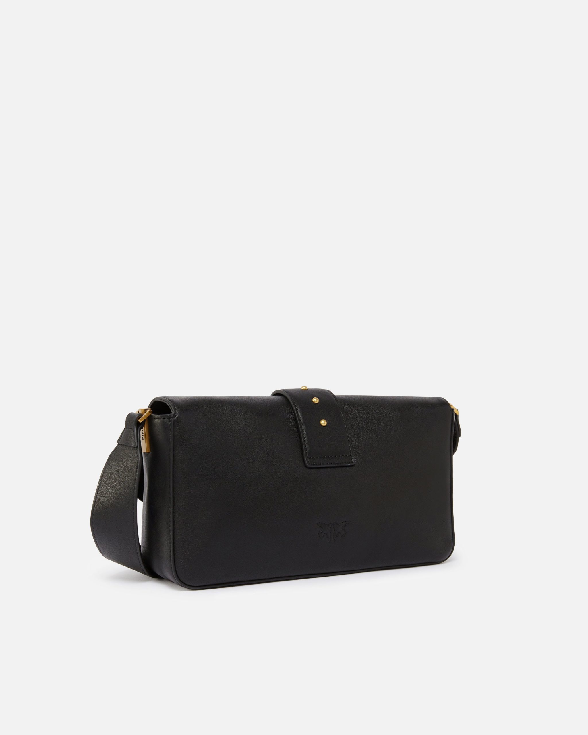 Pinko Μεσαία Τσάντα Ώμου Love Bag από Δέρμα - Μαύρο