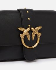 Pinko Μεσαία Τσάντα Ώμου Love Bag από Δέρμα - Μαύρο