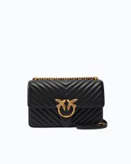 Pinko Μεσαία Τσάντα Ώμου Love Bag One Chevron - Μαύρο