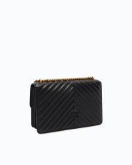 Pinko Μεσαία Τσάντα Ώμου Love Bag One Chevron - Μαύρο