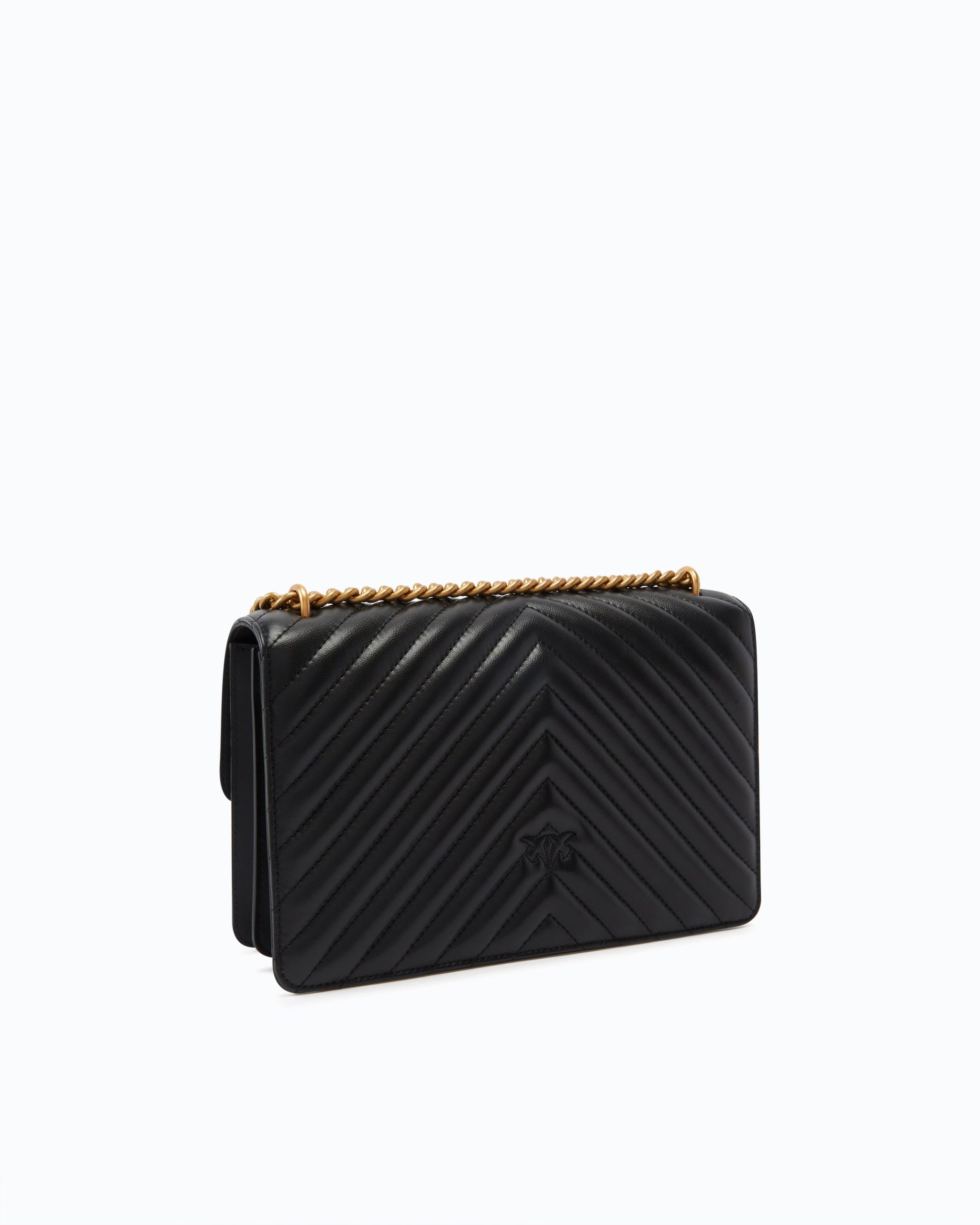 Pinko Μεσαία Τσάντα Ώμου Love Bag One Chevron - Μαύρο