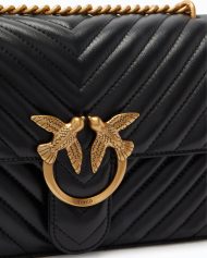 Pinko Μεσαία Τσάντα Ώμου Love Bag One Chevron - Μαύρο