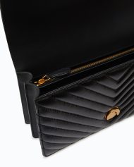 Pinko Μεσαία Τσάντα Ώμου Love Bag One Chevron - Μαύρο