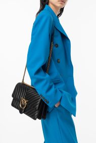 Pinko Μεσαία Τσάντα Ώμου Love Bag One Chevron - Μαύρο