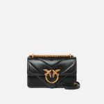Pinko Μικρή Δερματίνη Τσάντα Χειρός Love Bag One - Μαύρο