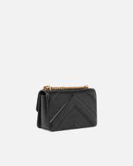 Pinko Μικρή Δερματίνη Τσάντα Χειρός Love Bag One - Μαύρο