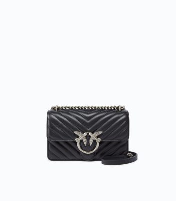 Pinko Μικρή Τσάντα Ώμου Love Bag One Chevron - Μαύρο