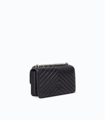 Pinko Μικρή Τσάντα Ώμου Love Bag One Chevron - Μαύρο